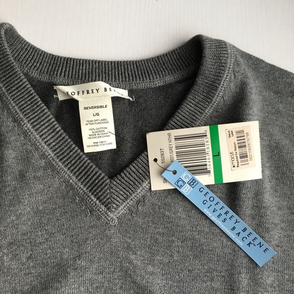 Geoffrey Beene Men’s Vest L Grey Pullover Sweater - Picture 4 of 7